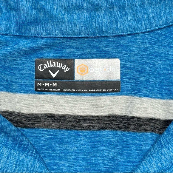 MENS CALLAWAY GOLF SHIRT size medium blue gray black - Picture 3 of 5